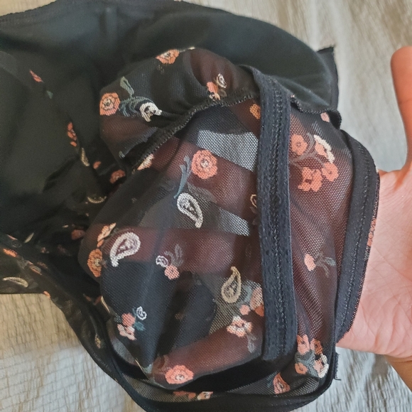 Gilly Hicks Mesh Bralette Orange Floral Detail - Picture 7 of 7